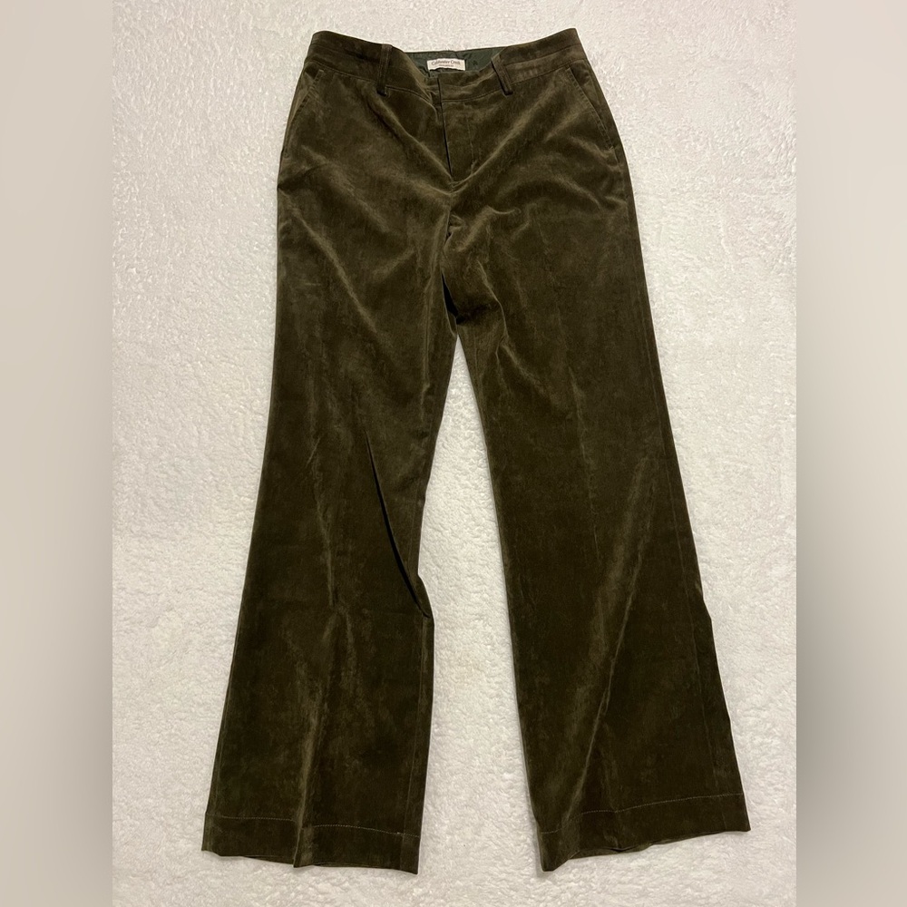 Coldwater Creek Olive Green Fine Wale Trousers